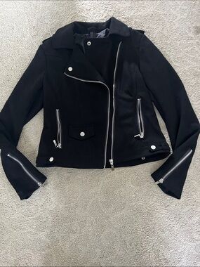 Love Token Black Moto Jacket with Silver Hardware
